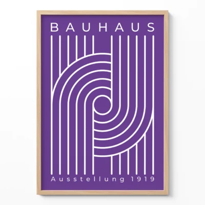 Bauhaus Ausstellung Poster 1919 – Purple Linear Harmony
