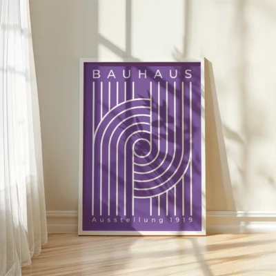 Bauhaus Ausstellung Poster 1919 – Purple Linear Harmony