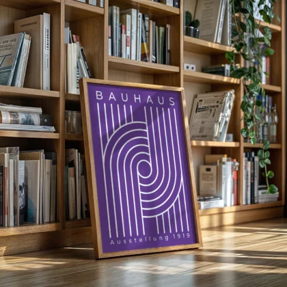 Bauhaus Art Print – Purple Urban Arcs