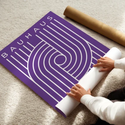 Bauhaus Art Print – Purple Urban Arcs