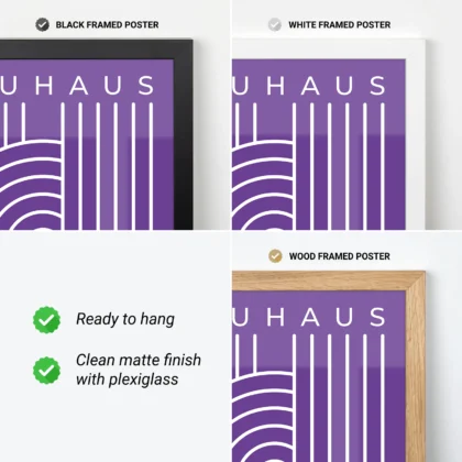 Bauhaus Art Print – Purple Urban Arcs