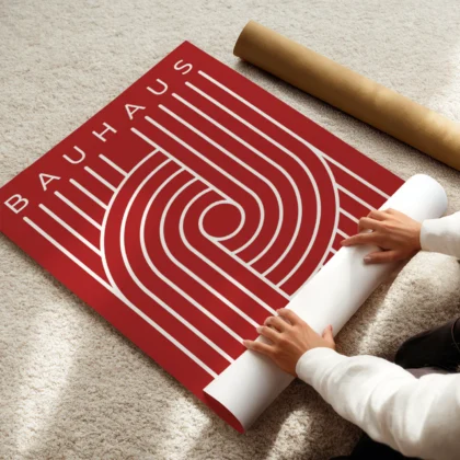 Bauhaus Art Print – Red Urban Arcs