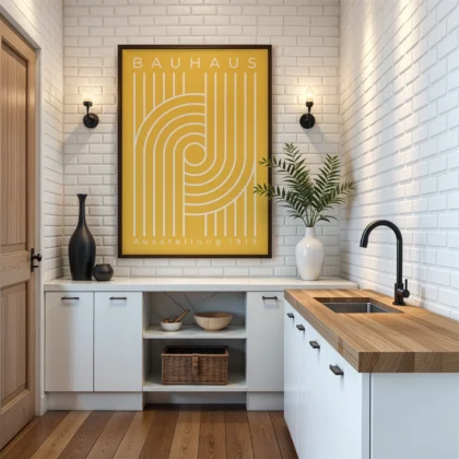 Bauhaus Art Print – Yellow Urban Arcs