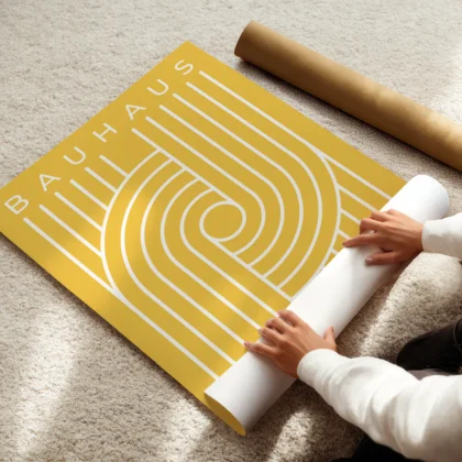 Bauhaus Art Print – Yellow Urban Arcs