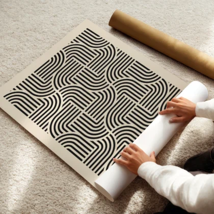 Bauhaus Art Print – Black Hypnotic Pattern