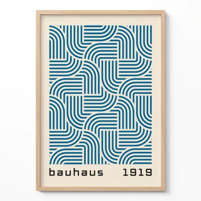 Modern Wall Art – Blue Bauhaus Poster