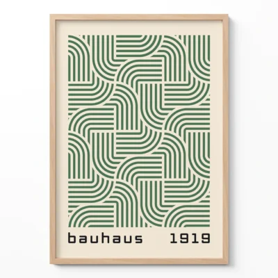 Abstract Minimalist Wall Art – Green Bauhaus Poster