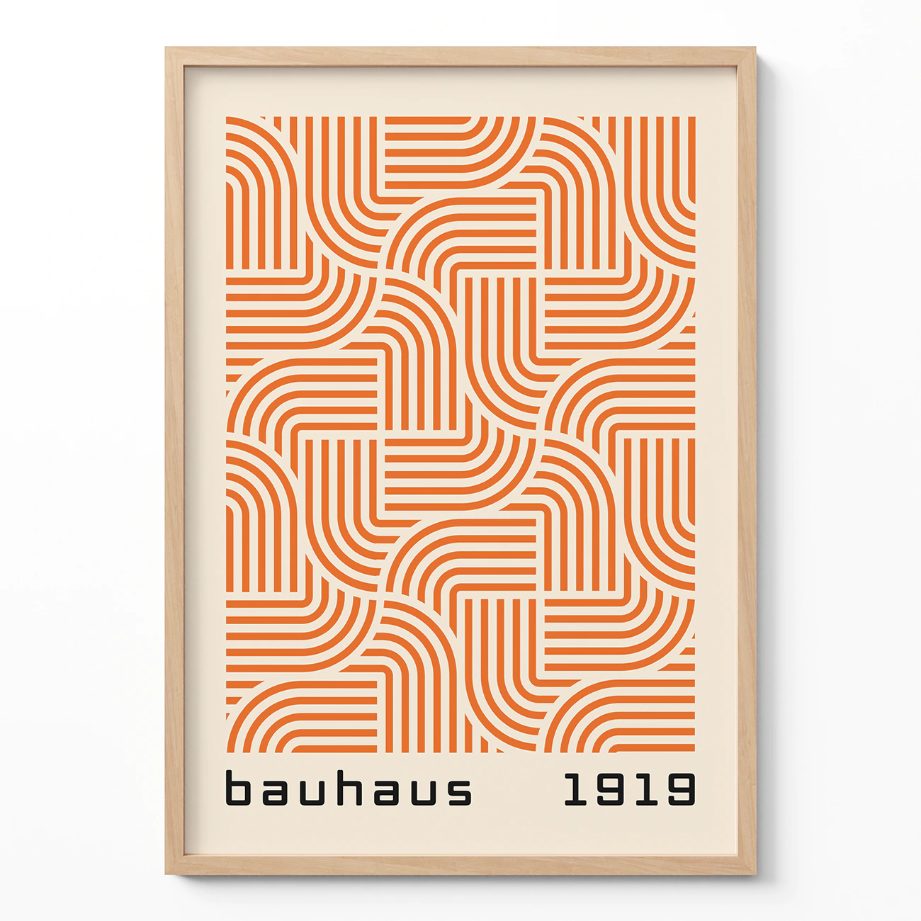 Abstract Minimalist Wall Art – Orange Bauhaus Poster
