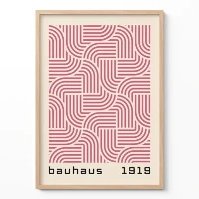 Abstract Minimalist Wall Art – Pink Bauhaus Poster