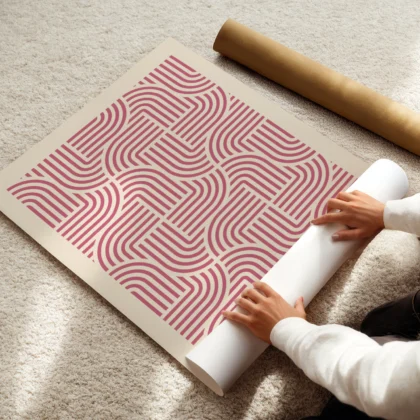 Bauhaus Art Print – Pink Hypnotic Pattern