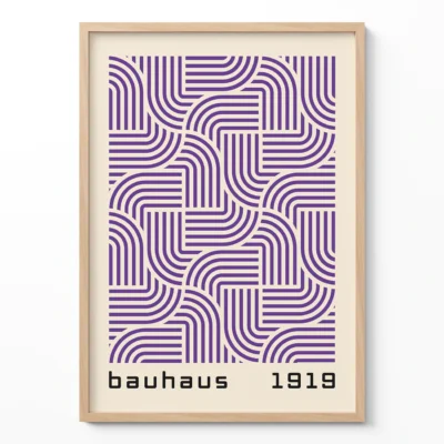 Mid Century Modern Wall Decor – Purple Bauhaus Poster