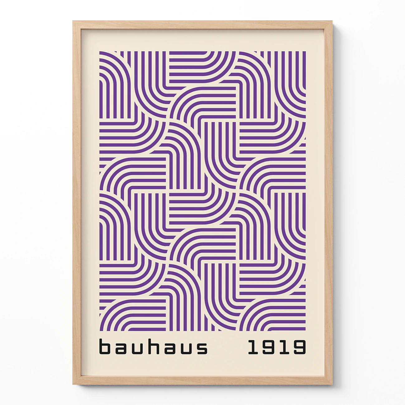 Mid Century Modern Wall Decor – Purple Bauhaus Poster