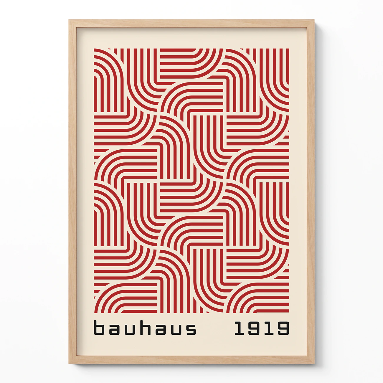 Mid Century Modern Wall Decor – Red Bauhaus Poster