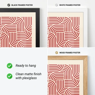 Bright Mid Century modern wall decor design printed on matte paper