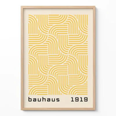 Mid Century Modern Wall Decor – Yellow Bauhaus Poster