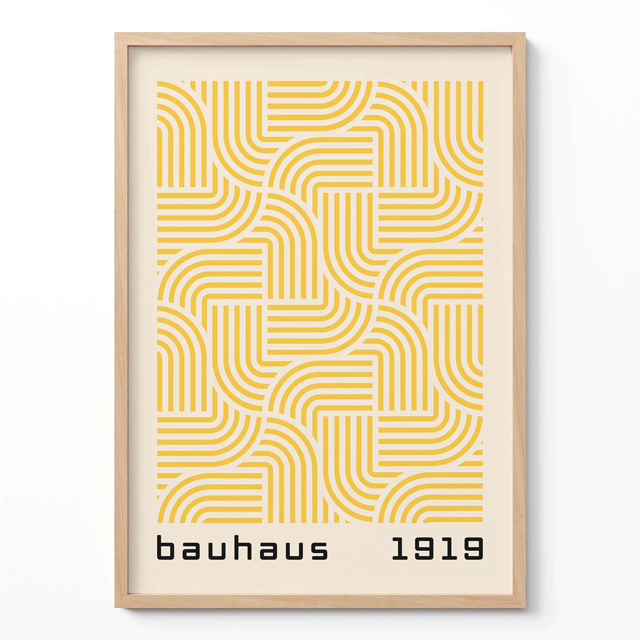 Mid Century Modern Wall Decor – Yellow Bauhaus Poster