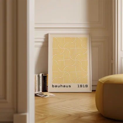 Bauhaus Art Print – Yellow Hypnotic Pattern