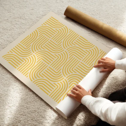 Bauhaus Art Print – Yellow Hypnotic Pattern