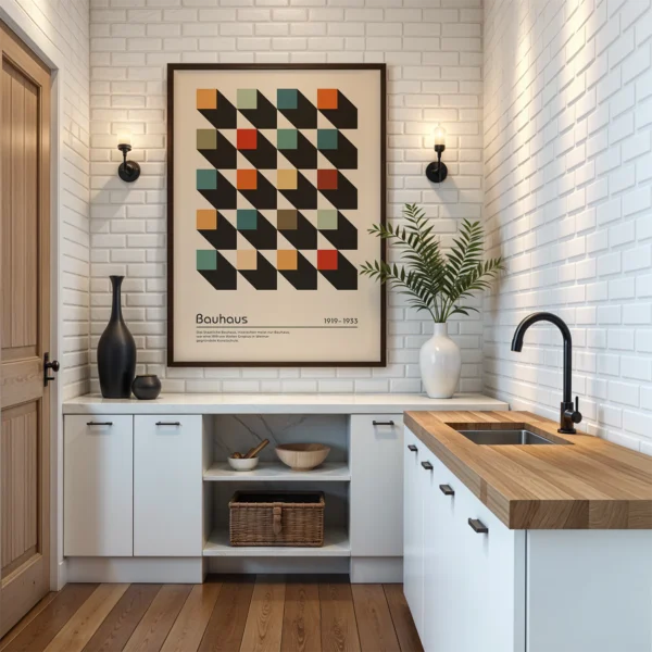 Geometric Wall Decor – Bauhaus Poster Cubic Perspective