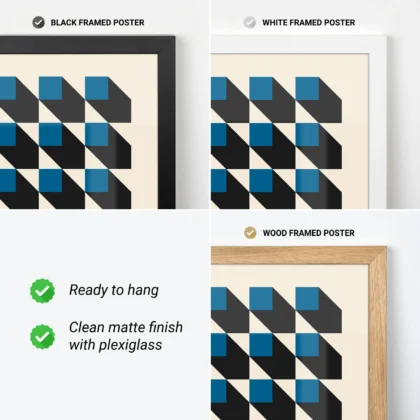 Bauhaus Wandbild – Blaue Quadrate