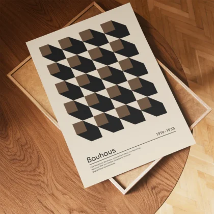 Bauhaus Wandbild – Braune Quadrate