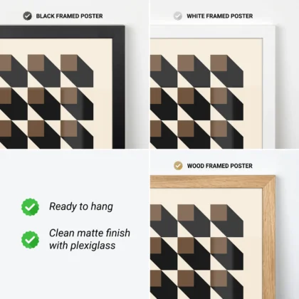 Bauhaus Wandbild – Braune Quadrate