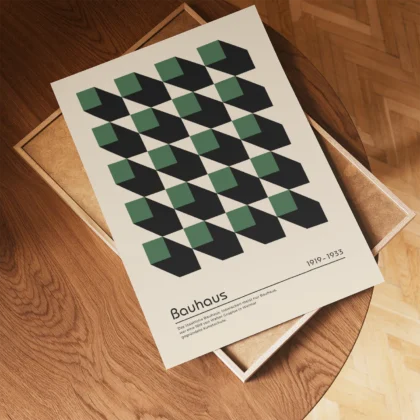 Bauhaus paveikslas – Žali kvadratai