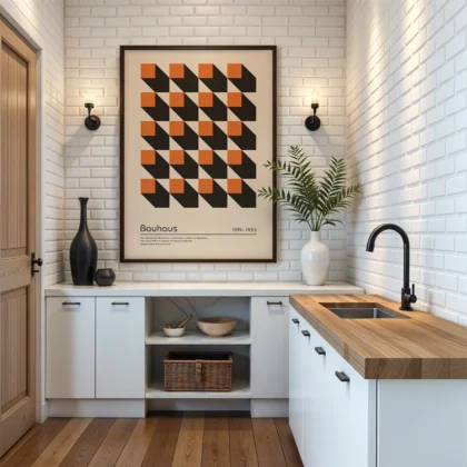 Bauhaus Print – Orange Squares