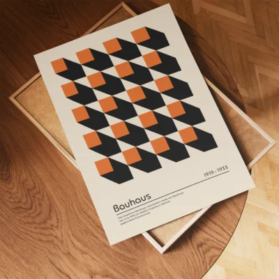 Playful geometric abstract wall art design for many different interiors