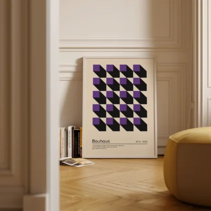 Bauhaus paveikslas – Violetiniai kvadratai