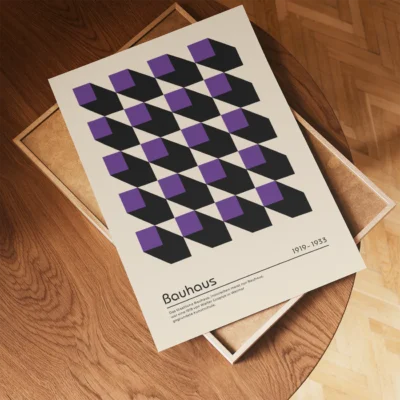 Playful abstract living room wall art print with unique color for any room