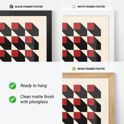 Bauhaus Wandbild – Rote Quadrate