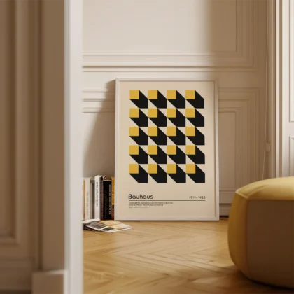 Bauhaus Wandbild – Gelbe Quadrate