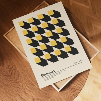 Bauhaus Wandbild – Gelbe Quadrate