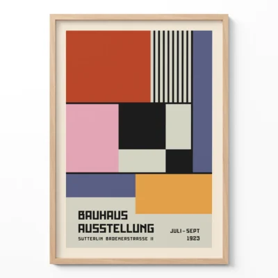 Mid Century Modern Abstract Art – Bauhaus Poster