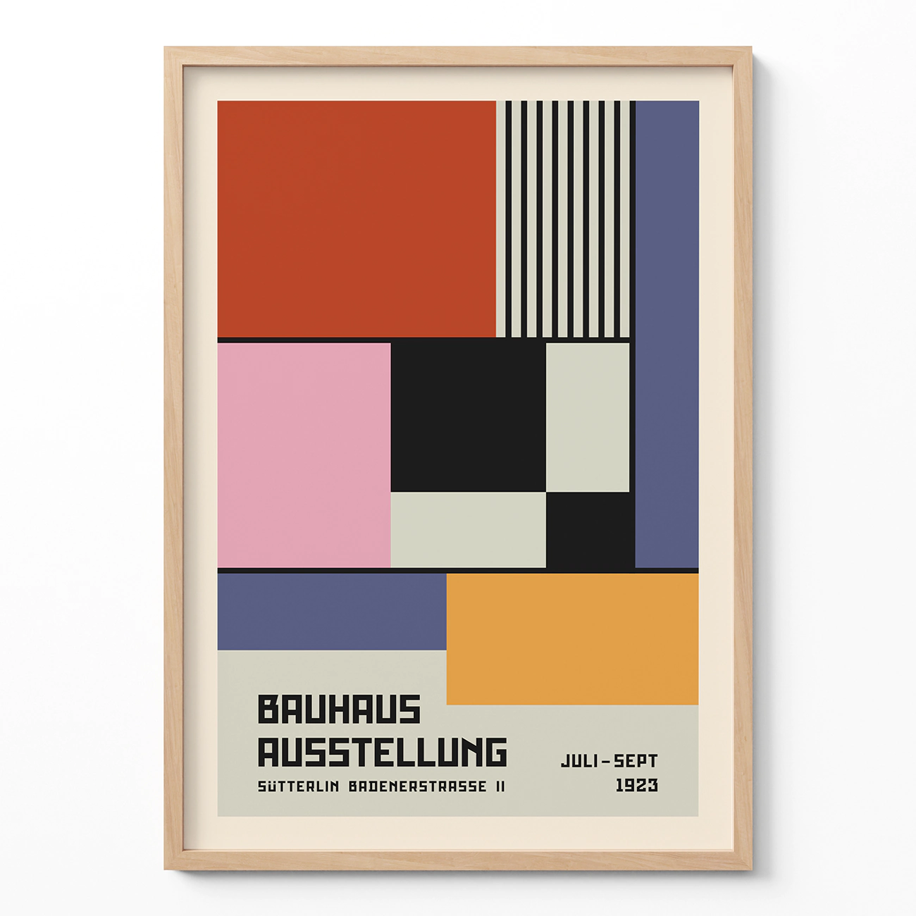 Mid Century Modern Abstract Art – Bauhaus Poster