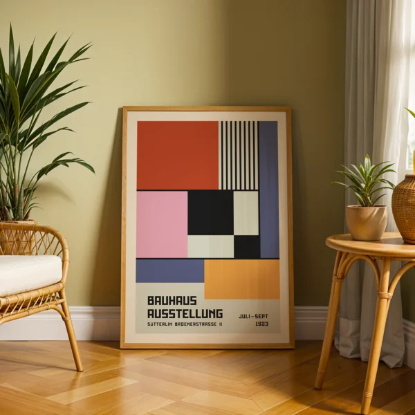 Mid Century Modern Abstract Art – Bauhaus Poster
