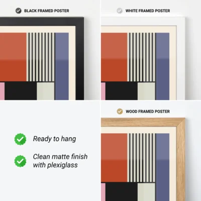 Colorful Mid Century modern abstract art wall decor