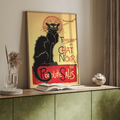 Chat Noir Wall Art – Vintage French Art Print