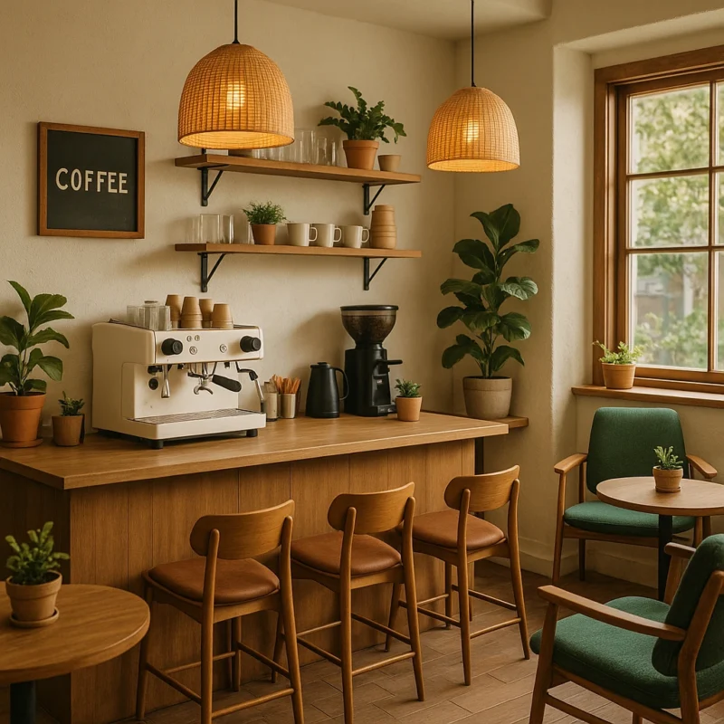 How to Style a Home Coffee Corner with Retro Wall Art