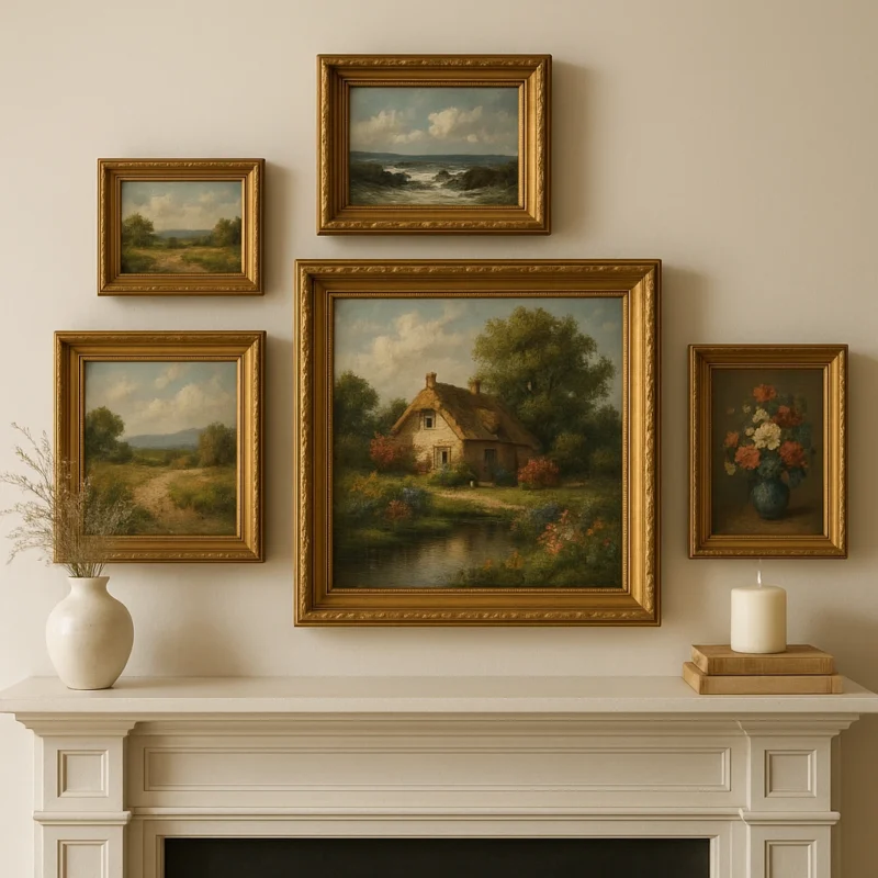 How to Style a Mantel Using Retro & Vintage Art Prints