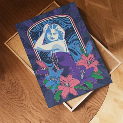 Elegant Woman Wall Art – Midnight Bloom