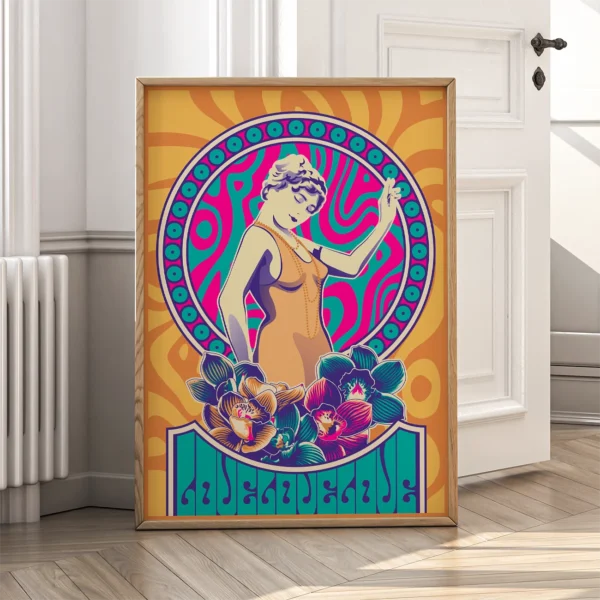 Floral Poster – Many Have Sight but Few Have Vision Art Nouveau Poster – Vintage Woman Print