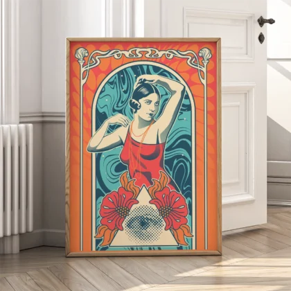 Elegant Woman Wall Art – Grace in Red