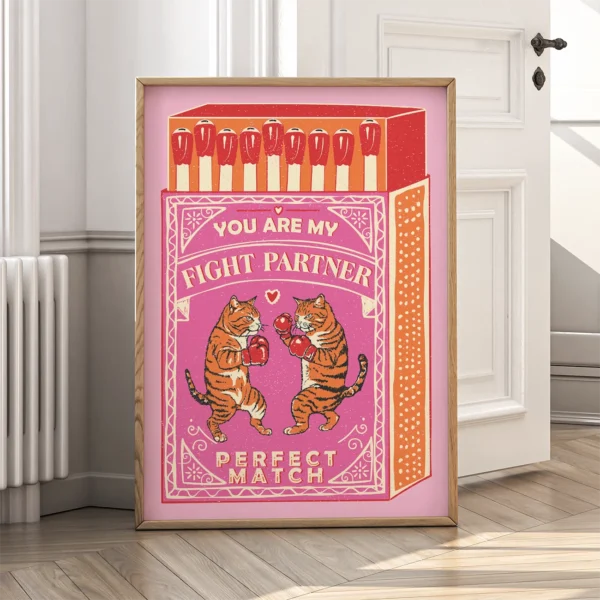 Perfect Match Print – Funny Retro Wall Art Perfect Match Print – Funny Retro Wall Art