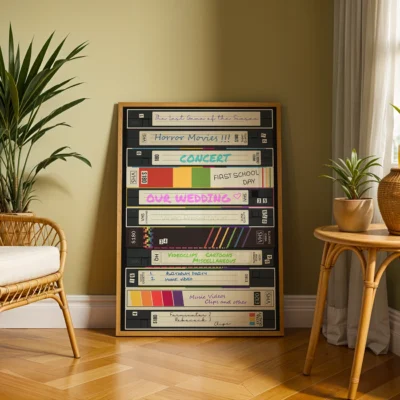 like weddings and concerts, set in a cozy room with a plant.