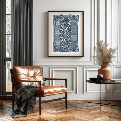 Playing Card Wall Art – Skull Art Print