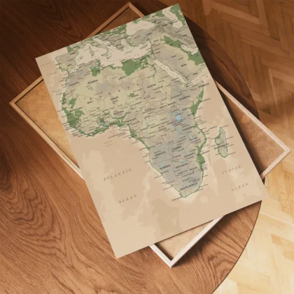 Retro Africa Map Wall Art