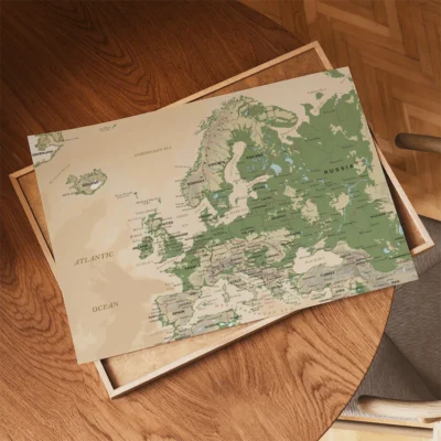 Map of Northern Europe displaying geographical features and country names