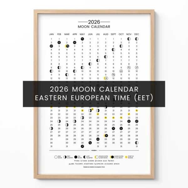 2026 Moon Calendar with Eastern European Time indication